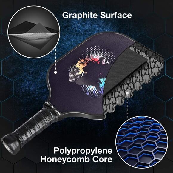 niupipo Pickleball Paddles Set of 2/4/1, USAPA Approved Graphite Carbon Fiber Pi - Picture 4 of 5
